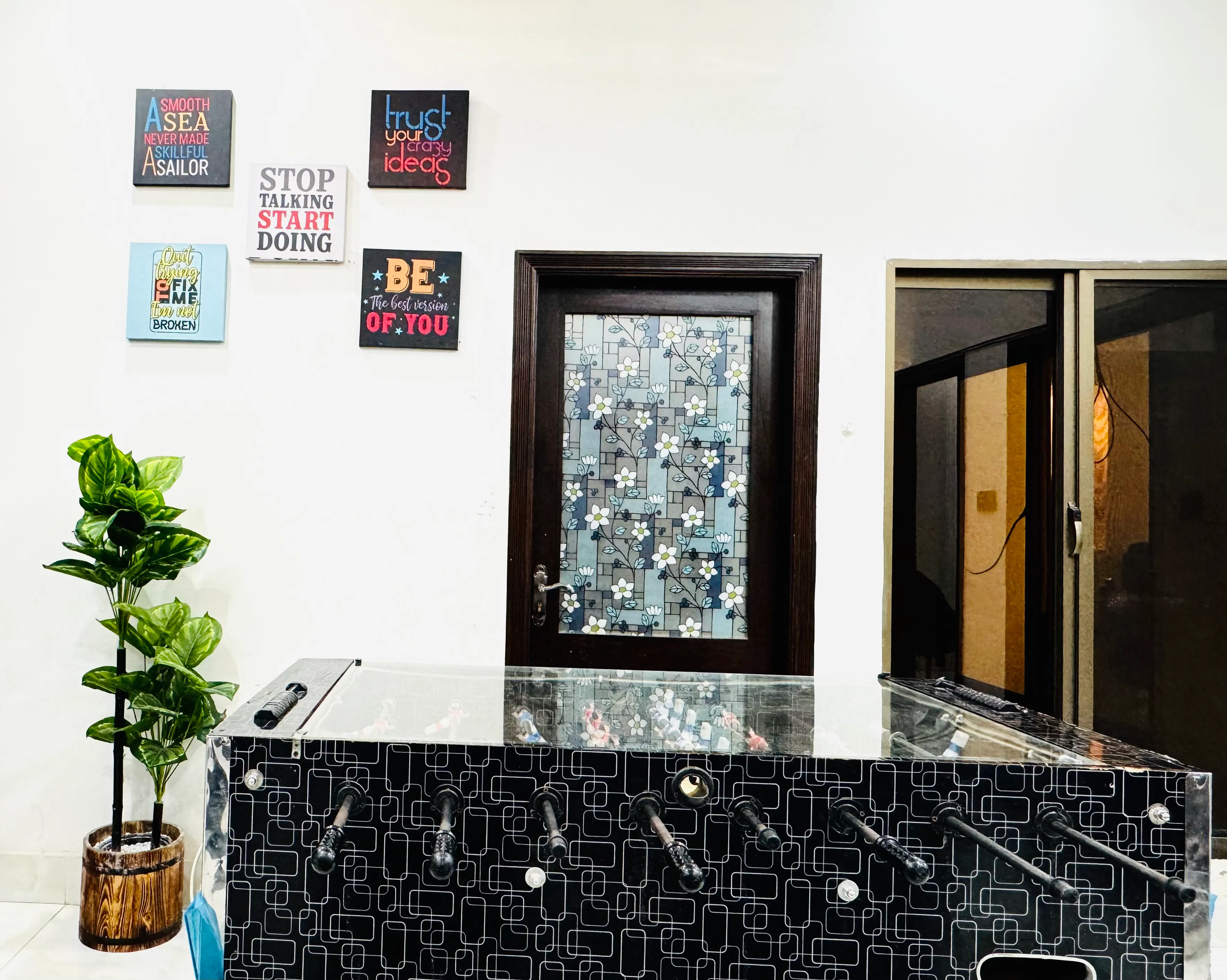 Dev Entity reception counter and office entrance area