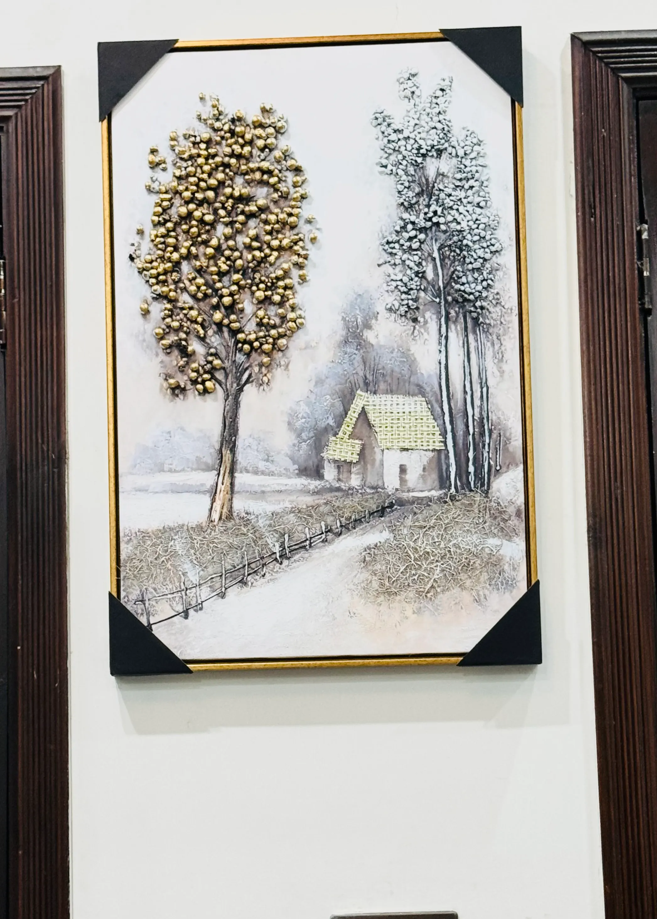 Framed tree artwork in the Dev Entity office interior