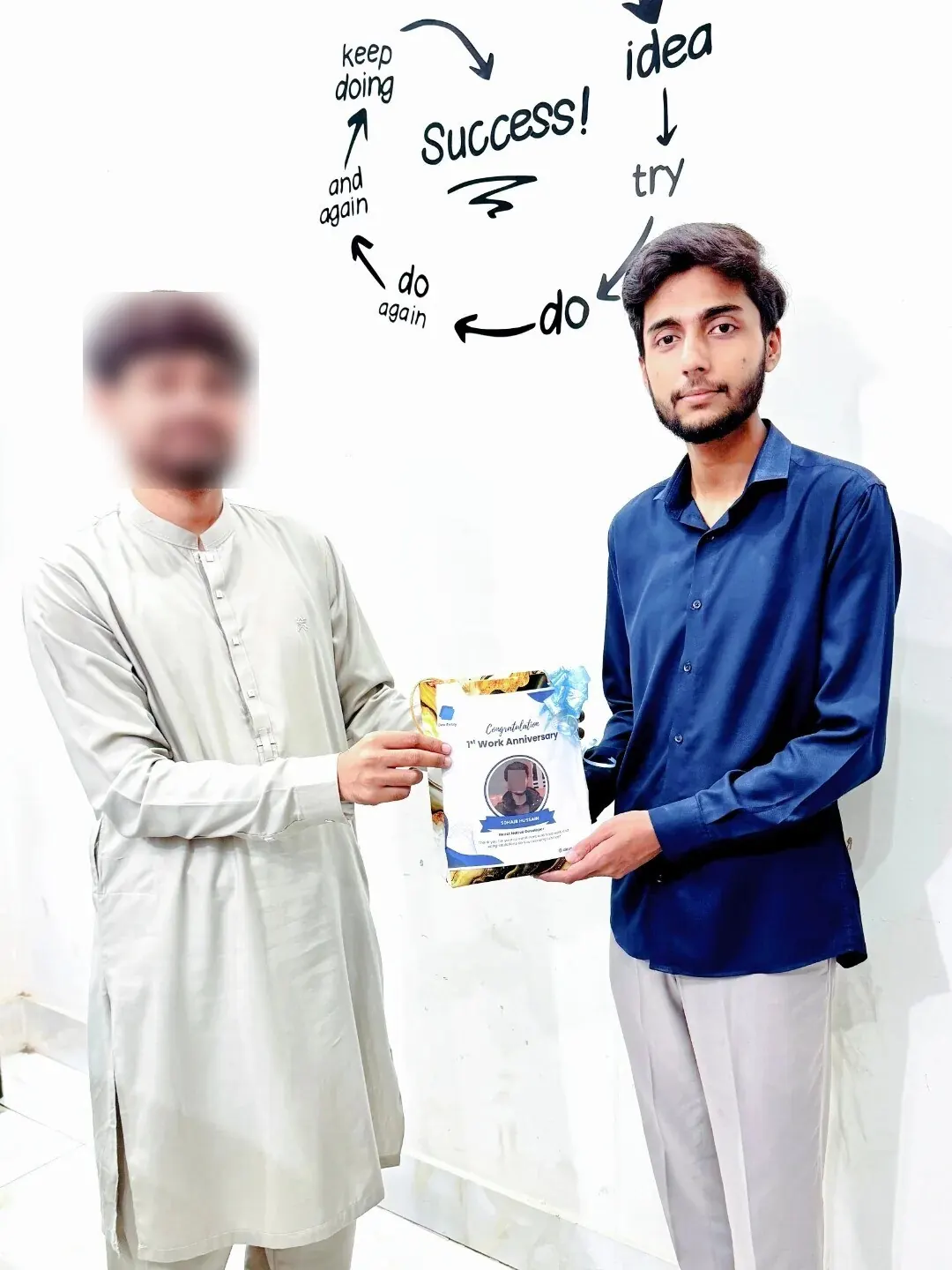 Dev Entity certificate presentation during team recognition