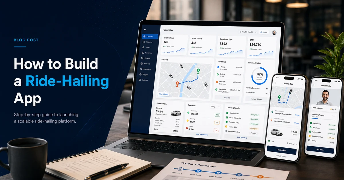 How to build an app like Uber with passenger app, driver app, dispatch, payments, and admin tools