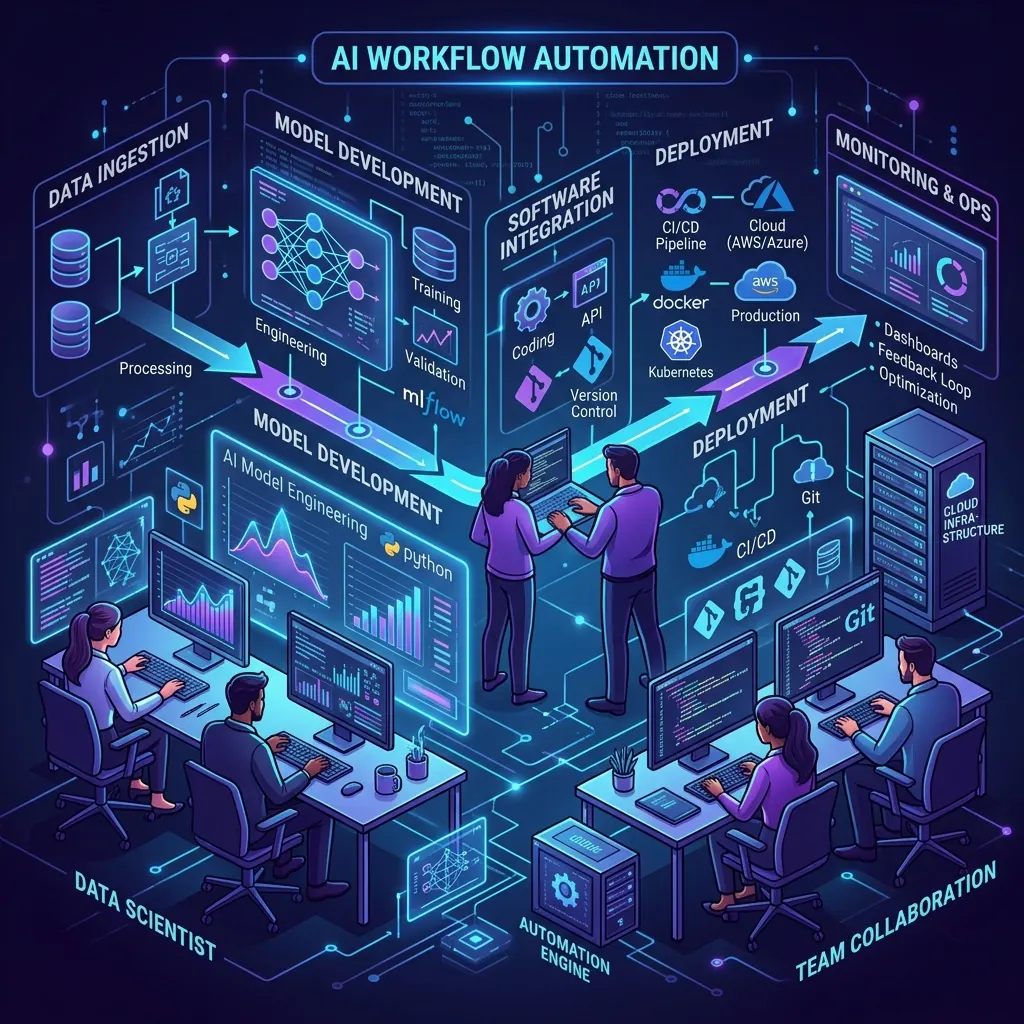 AI development team collaborating on software architecture 2026