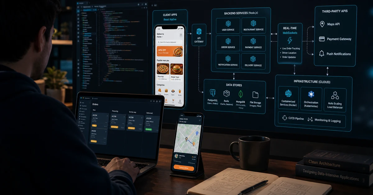 Tech stack for building an app like Uber Eats