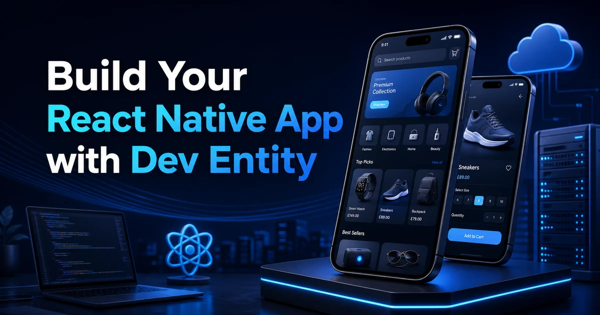 Build your React Native app with Dev Entity using TypeScript, Node.js, Firebase, AWS, and Stripe