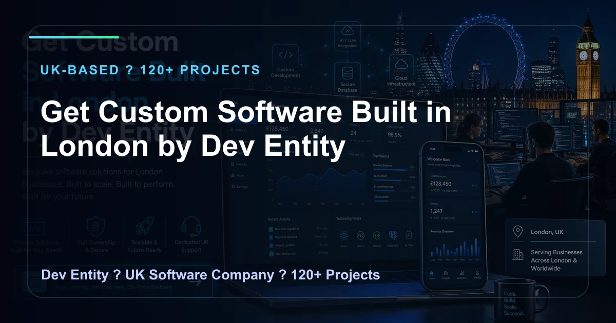 Get Custom Software Built in London by Dev Entity
