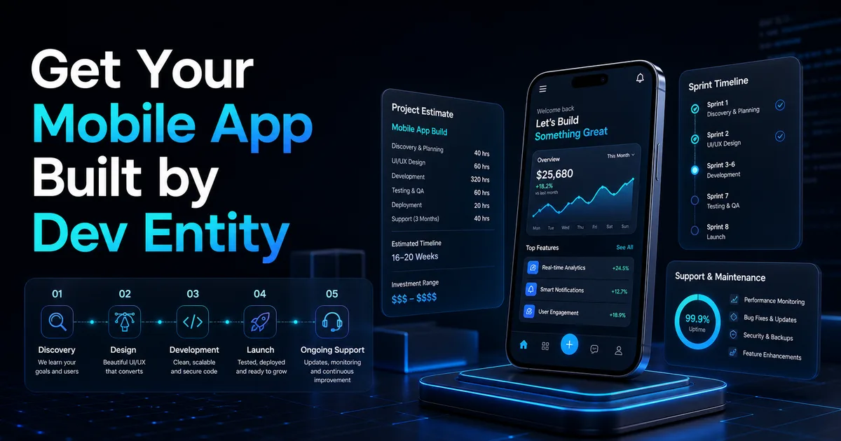 Get your mobile app built by Dev Entity