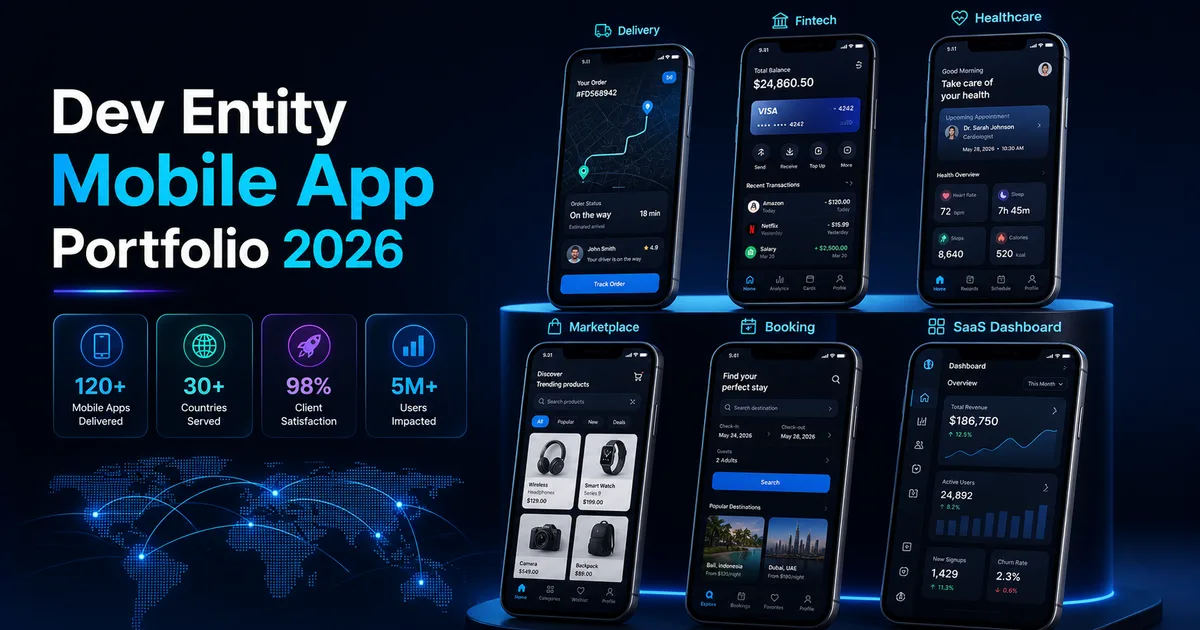 Dev Entity mobile app portfolio examples for 2026