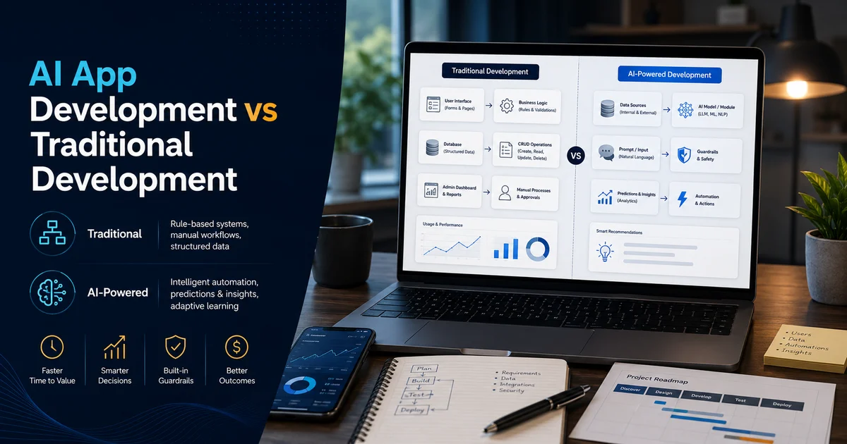AI App Development vs Traditional Apps Guide | Dev Entity